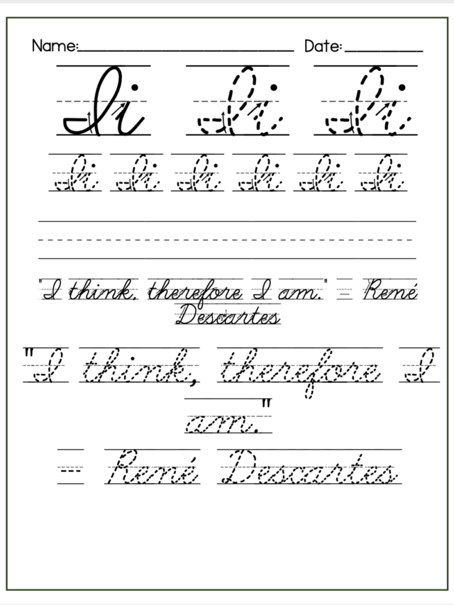 Free Alphabet Cursive Letter Printables